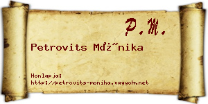 Petrovits Mónika névjegykártya