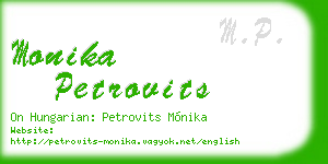 monika petrovits business card